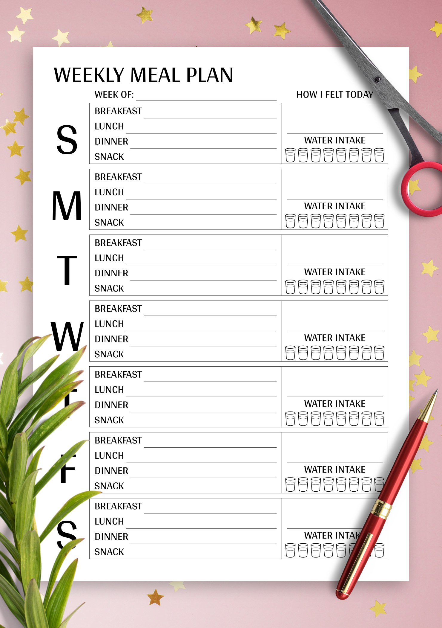 Download Printable Weekly Meal Plan Template Pdf with regard to 7 Day Weekly Meal Planner Printable