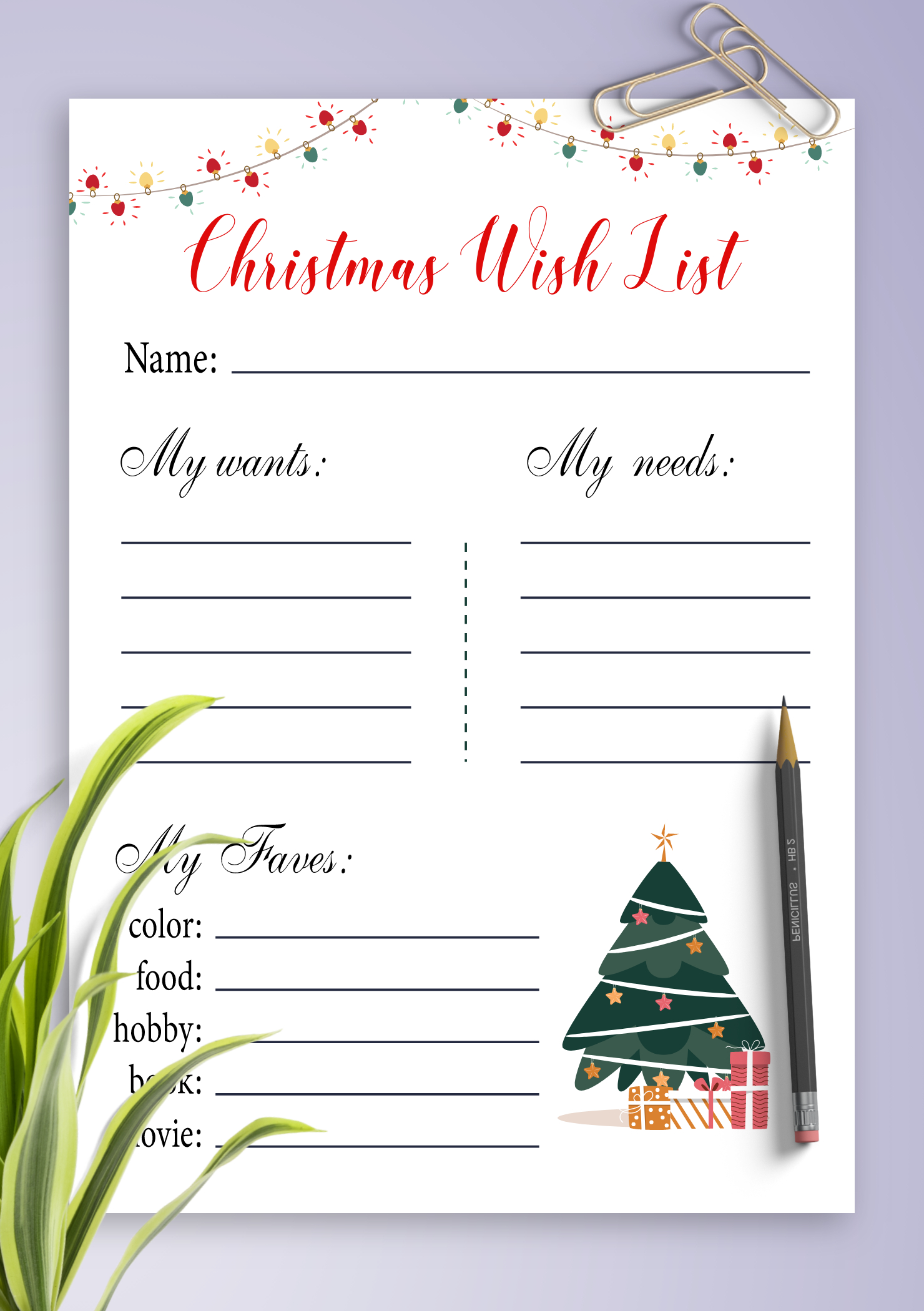 Download Printable White Christmas Wish List Template Pdf with regard to Printable My Christmas Wish List