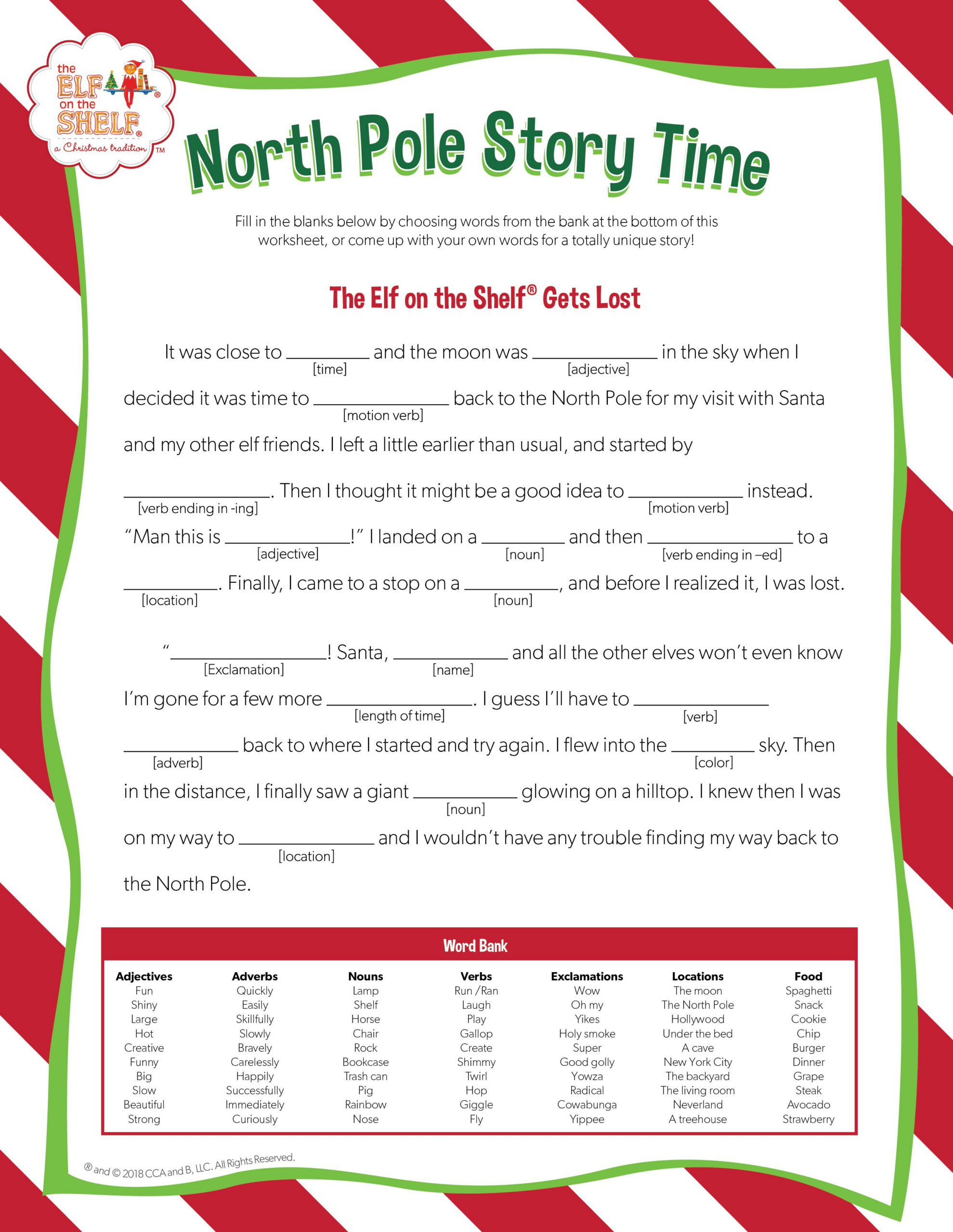 Download These Free Ad Libs For Family Story Time | The Elf On The pertaining to Printable Story Of The Elf On The Shelf