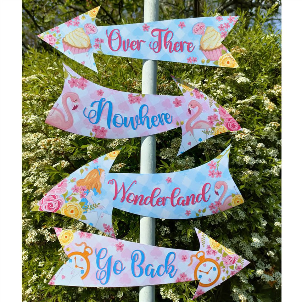 Dreamy Alice In Wonderland Party Signs regarding Alice In Wonderland Signs Printable