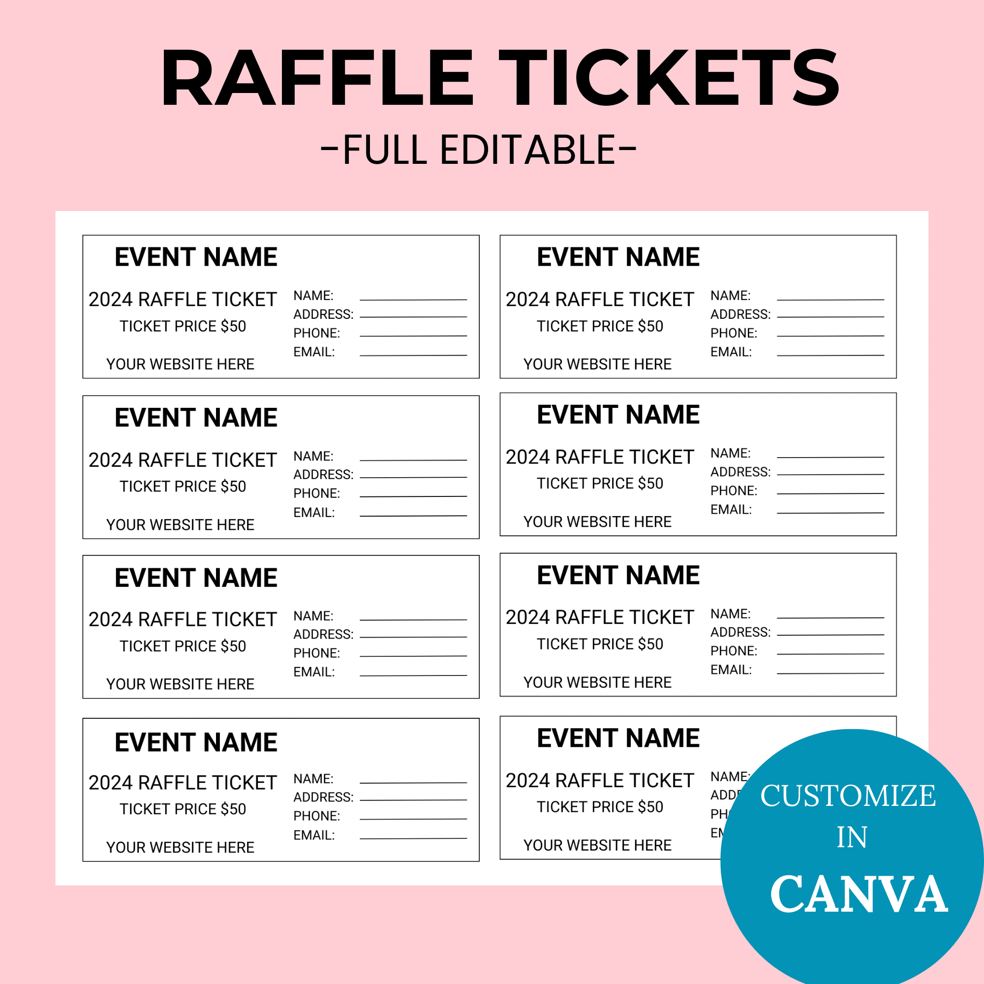 Editable Raffle Ticket Printable with regard to Free Printable Raffle Ticket Template Download