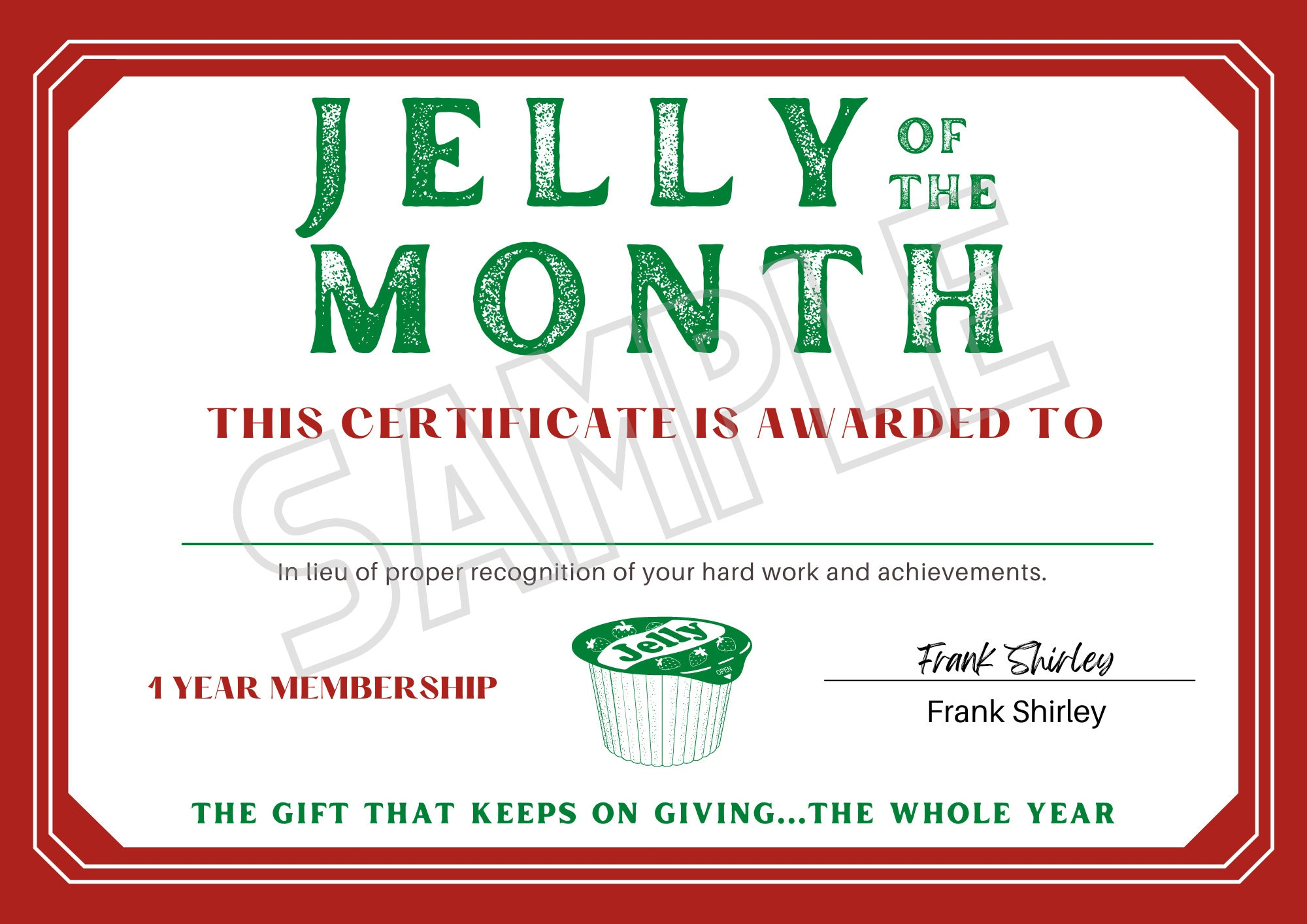 Editierbare Jelly Of The Month Club Druckbar - Clark Griswold with regard to Jelly of the Month Club Certificate Free Printable