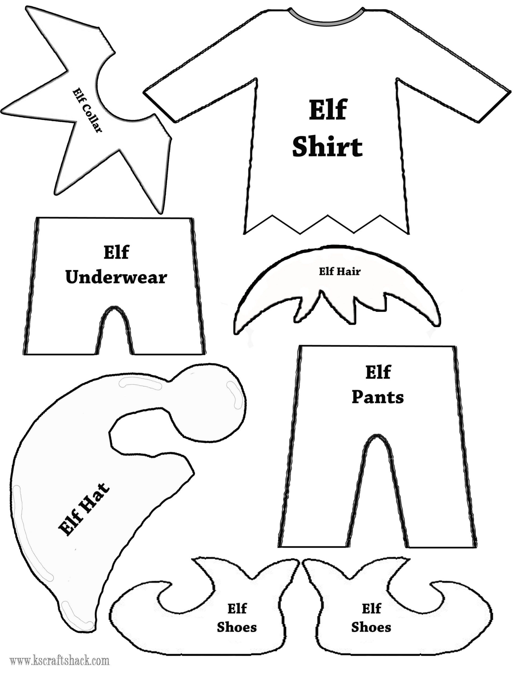 Elf Clothes And Parts Template | Elf Crafts, Christmas Elf, Elf with regard to Printable Elf on the Shelf Clothes Template