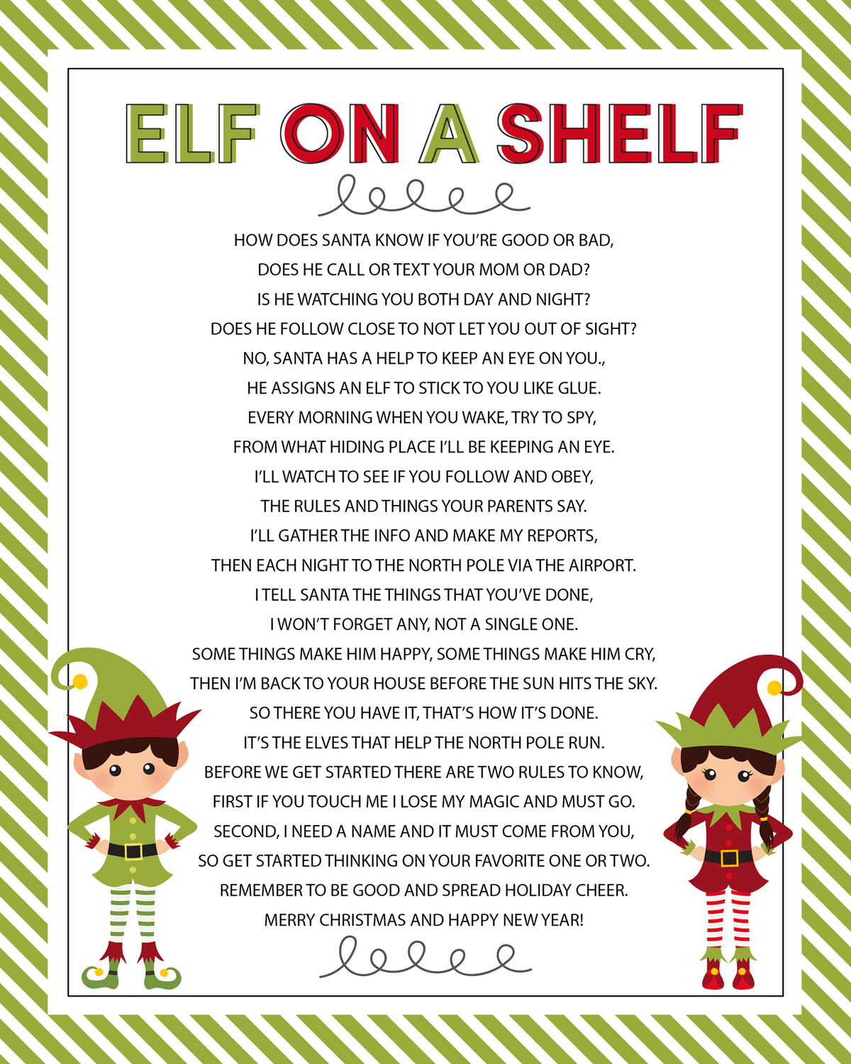 Elf On The Shelf Arrival Letter Poem – Let'S Diy It All – With inside Printable Story of the Elf on the Shelf