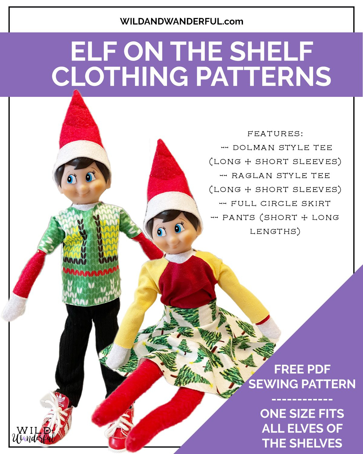 Elf On The Shelf Clothing | Free Pdf Sewing Pattern | Wild+Wanderful intended for Printable Elf on the Shelf Clothes Template