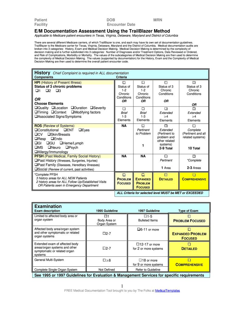 Em Documentation Assessment Using Form Trailblazer - Fill Online with Free Printable Cpt Codes List