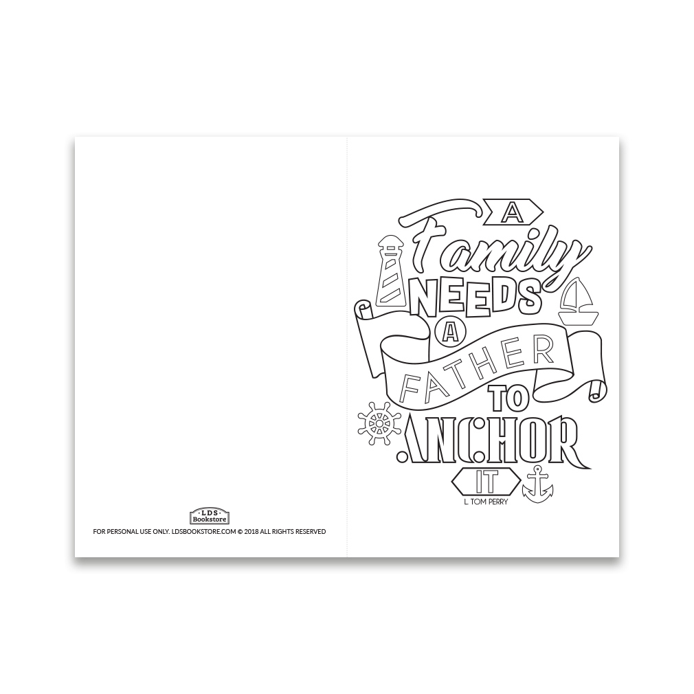 Father'S Day Coloring Card - A Family Needs A Father - Digital for Free Printable Father Day Cards