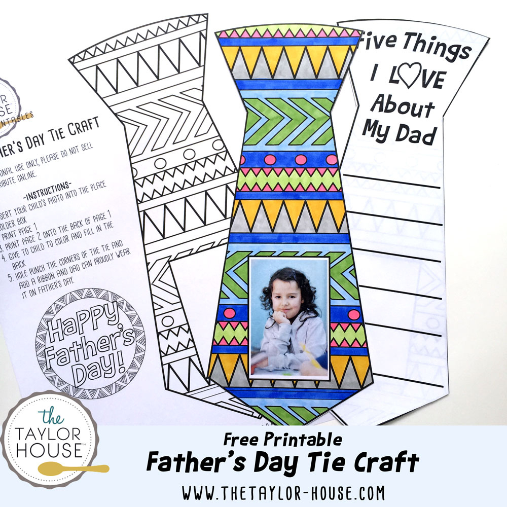 Father&amp;#039;S Day Tie Craft | The Taylor House pertaining to Father&amp;amp;#039;s Day Craft Printable