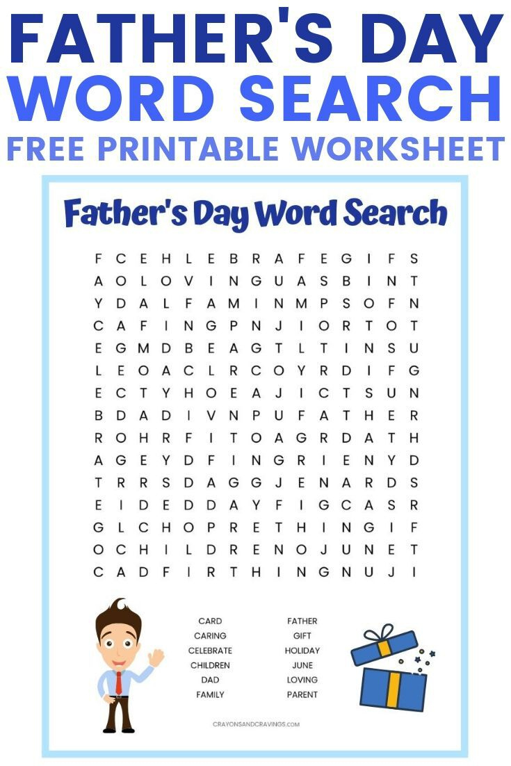 Father'S Day Word Search Free Printable For Kids in Father'S Day Printable For Kids