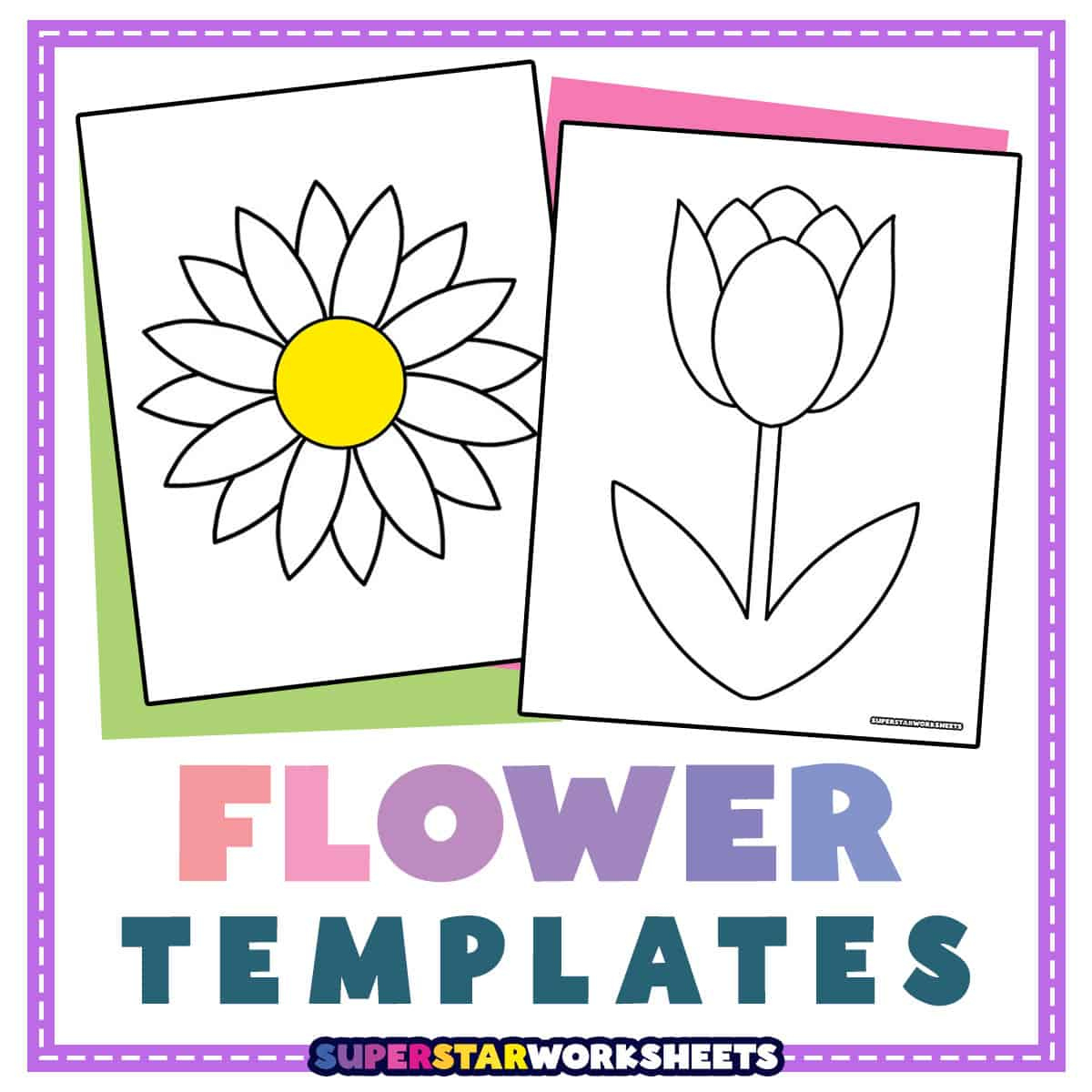 Flower Templates (Free Printables) - Superstar Worksheets with Printable Flowers For Bulletin Board