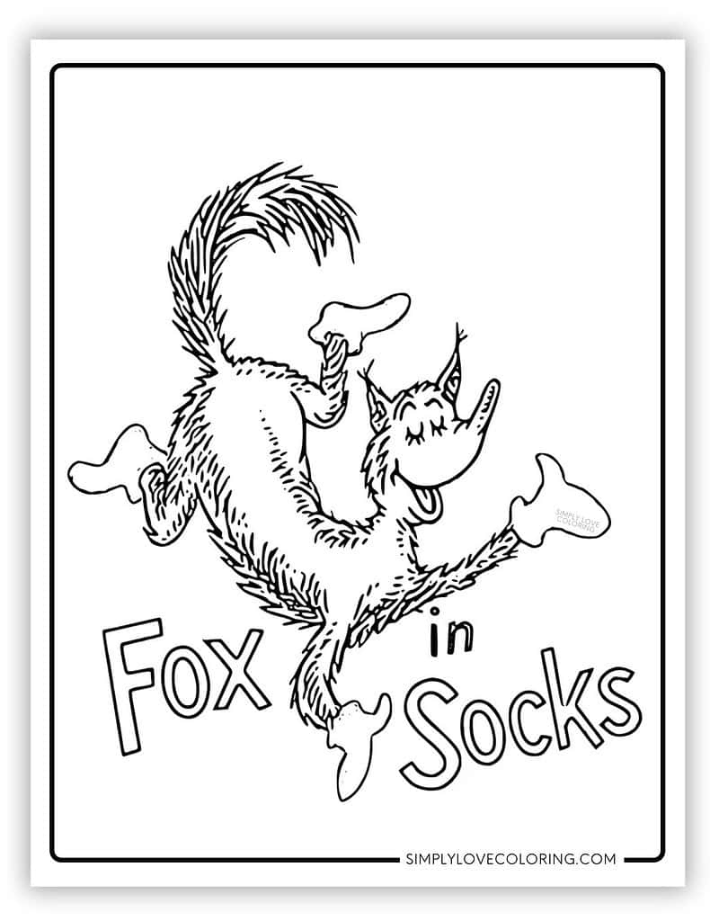 Fox In Sox Coloring Pages (Free Pdf Printables) – Simply Love Coloring within Fox in Socks Printable Book