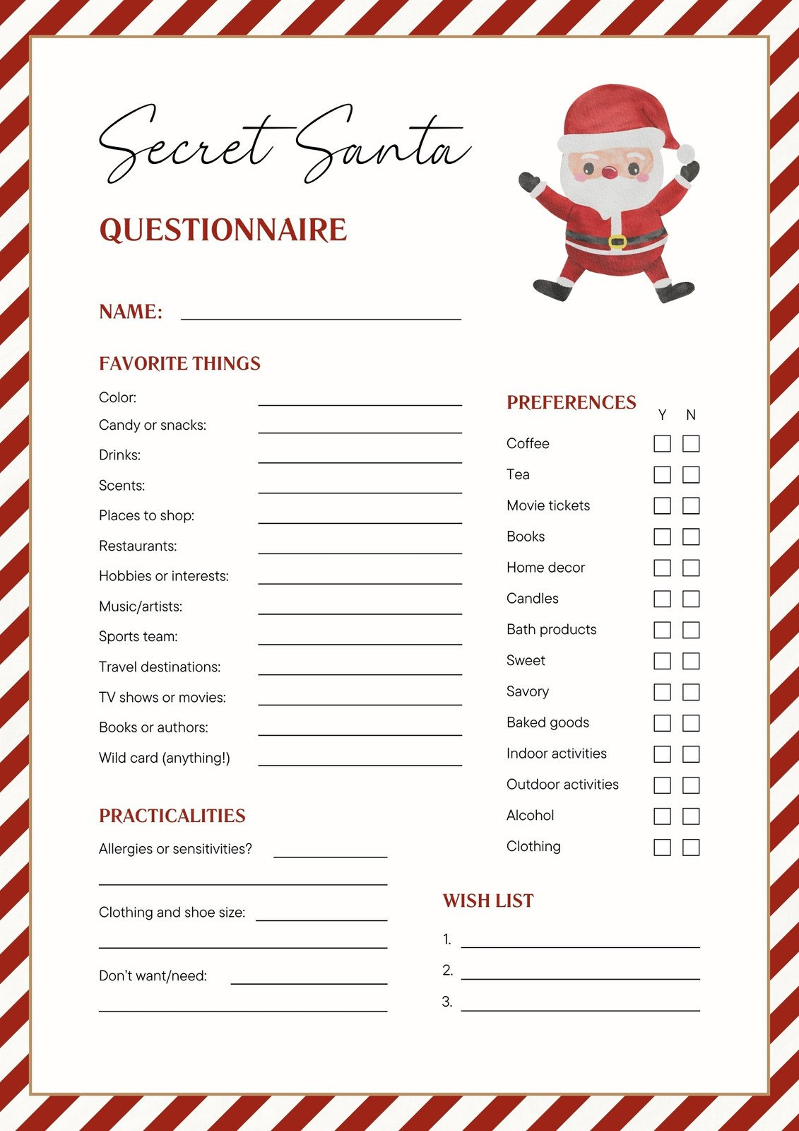 Free And Customizable Secret Santa Templates intended for Printable Template Secret Santa Form