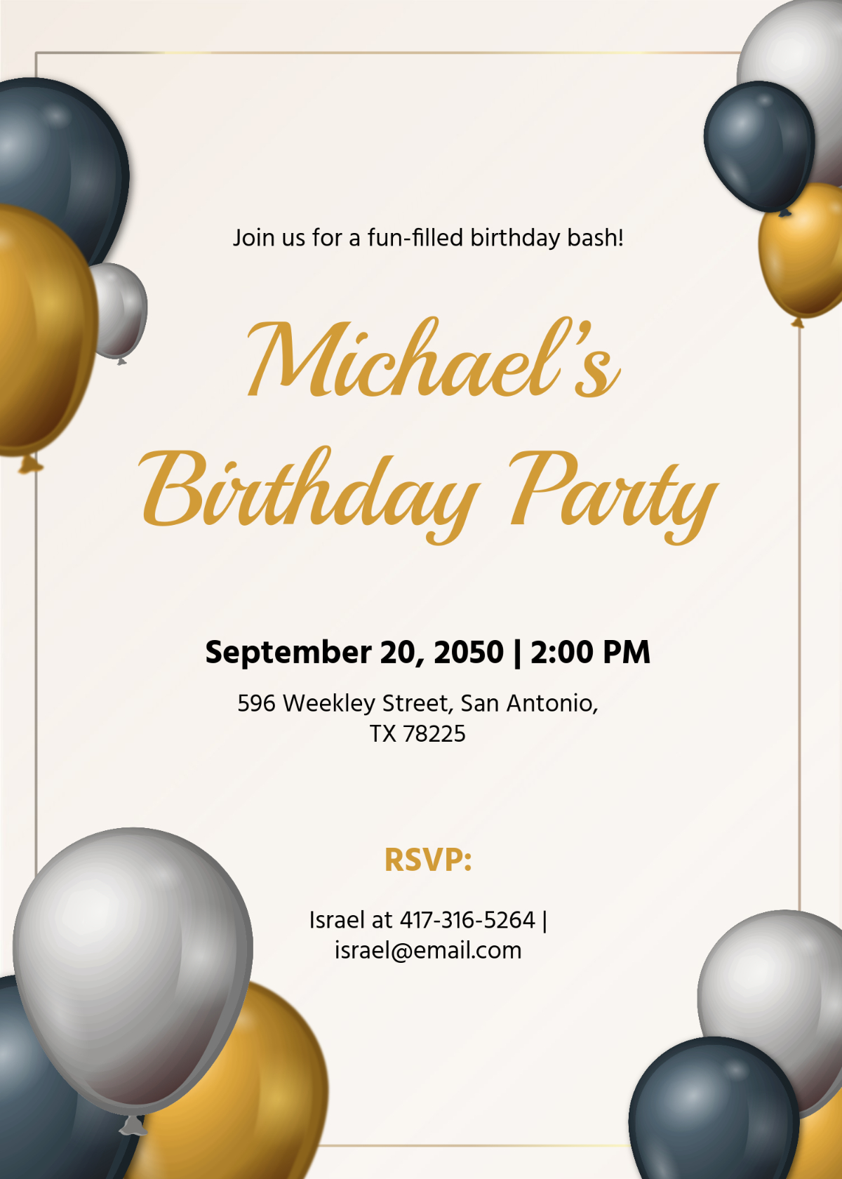 Free Birthday Invitation Template To Edit Online within Free Printable Birthday Invitation Templates