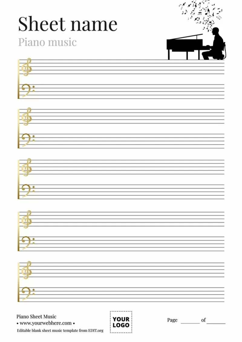 Free Blank Music Sheets To Print with regard to Free Blank Printable Sheet Music