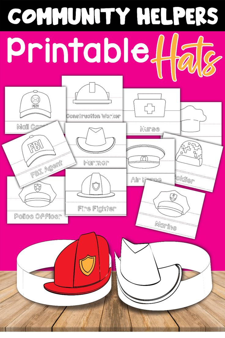 Free Community Helpers Hats throughout Community Helper Hats Printable Free