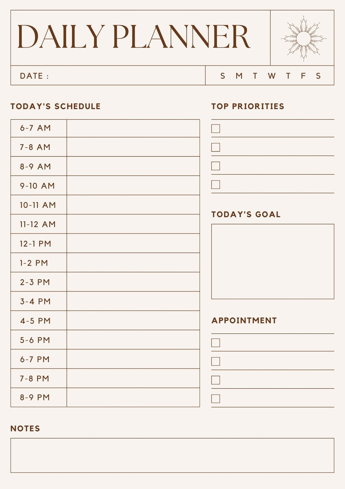 Free Daily Planner Templates To Customize | Canva pertaining to Printable Daily Planner With Time Slots