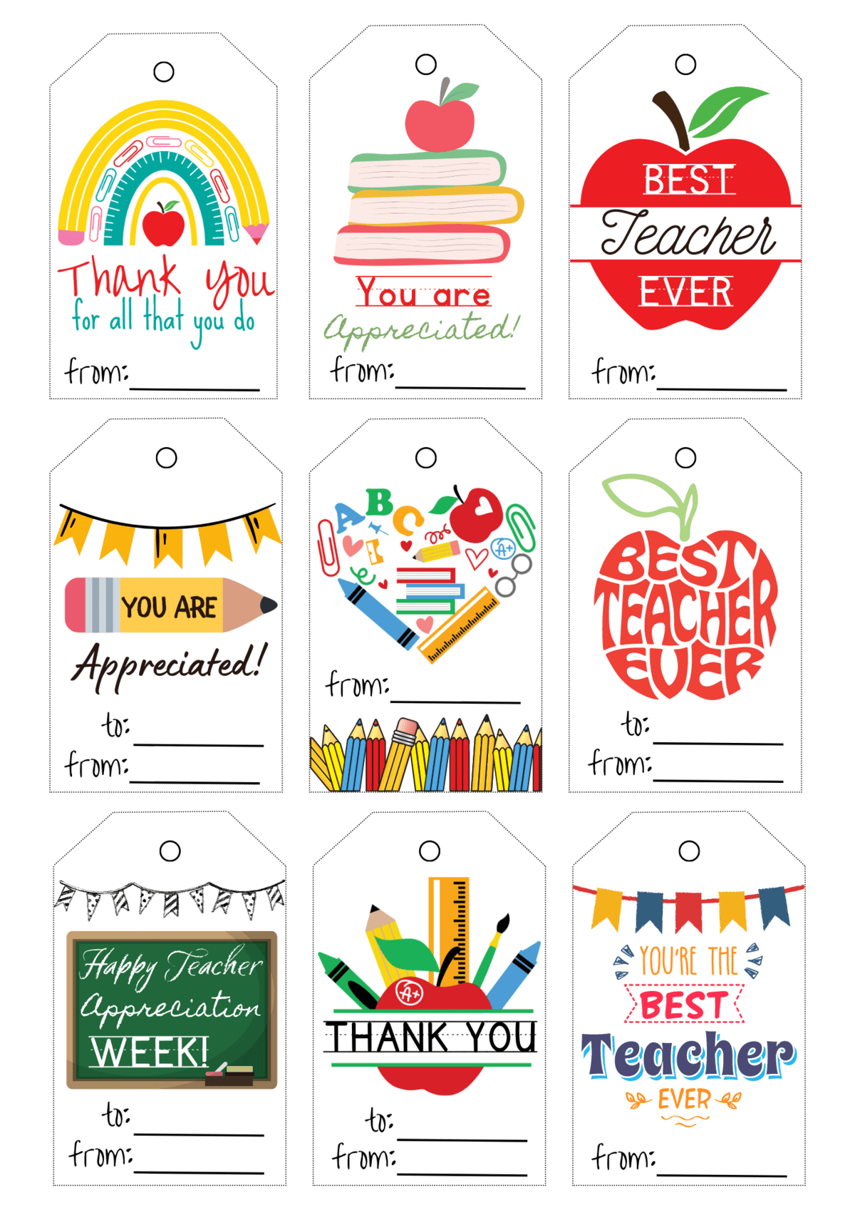 Free Free Printable Thank You Gift Tags For Teachers, Download in Teacher Appreciation Free Printable Tags