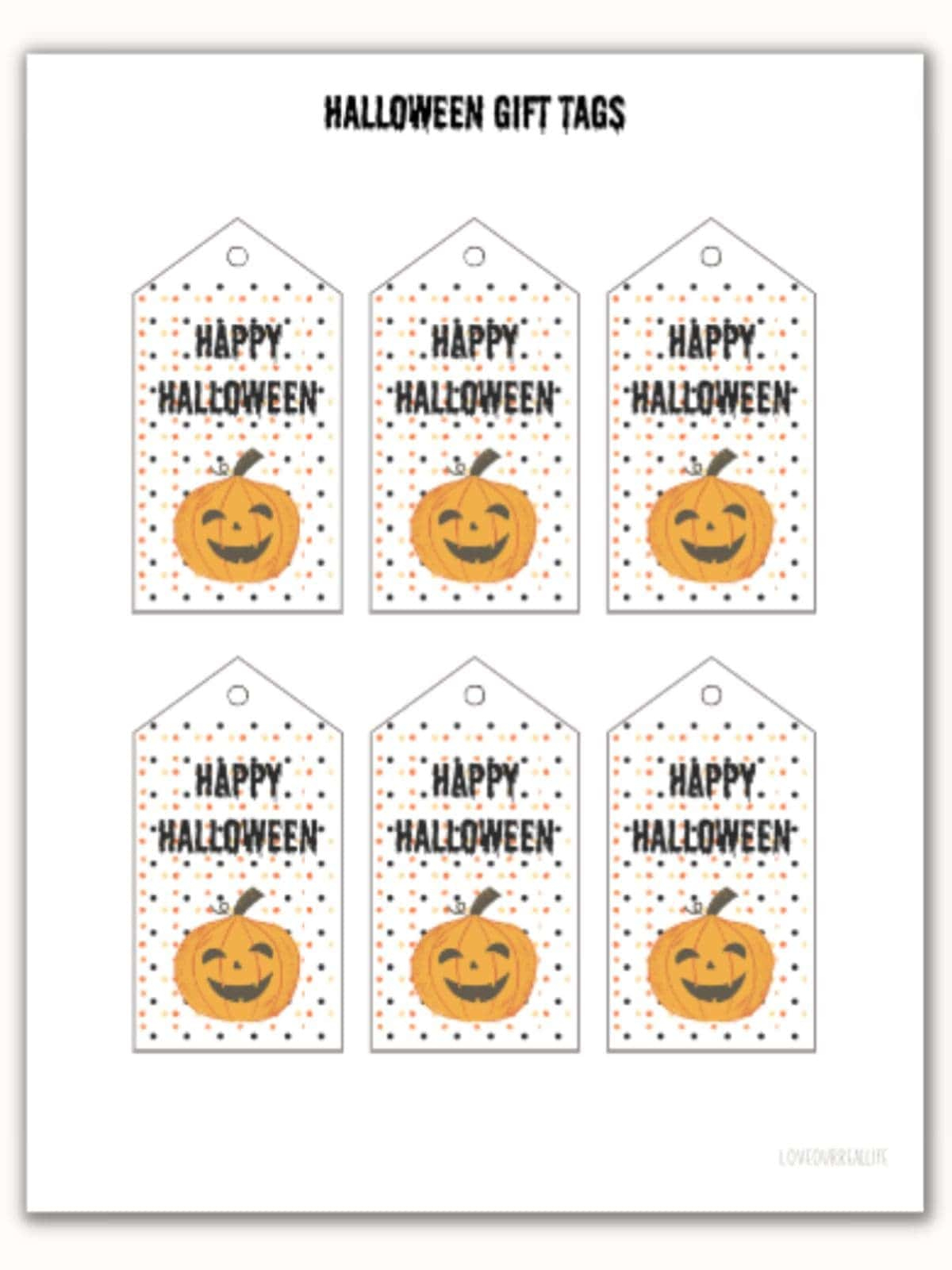Free Happy Halloween Gift Tag Printables ⋆ Love Our Real Life for Halloween Gift Tags Printable Free