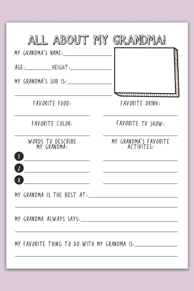 Free Mother'S Day All About My Mom Or Grandma Printable for All About Grandma Free Printable