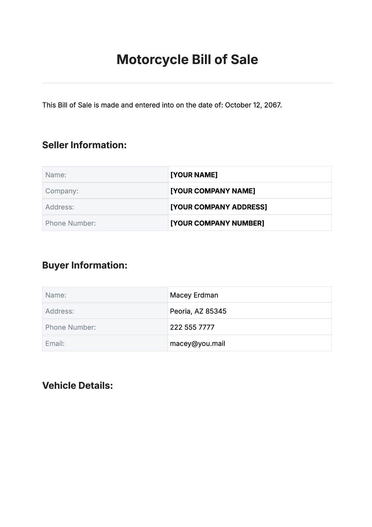 Free Motorcycle Bill Of Sale Template To Edit Online throughout Motorcycle Bill Of Sale Printable