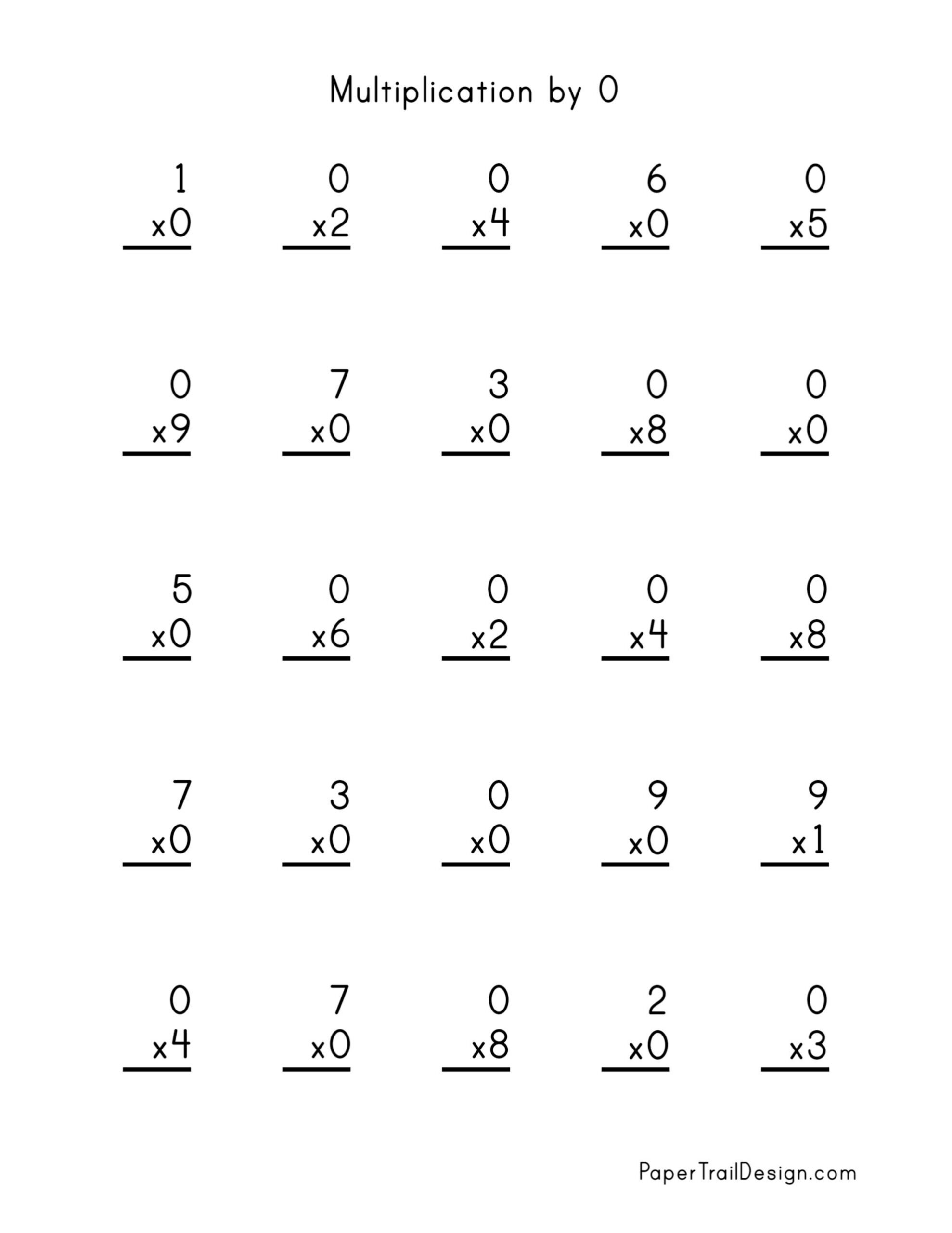 Free Multiplication Worksheets 1-12 - Paper Trail Design intended for Multiplication Worksheets 0 12 Printable