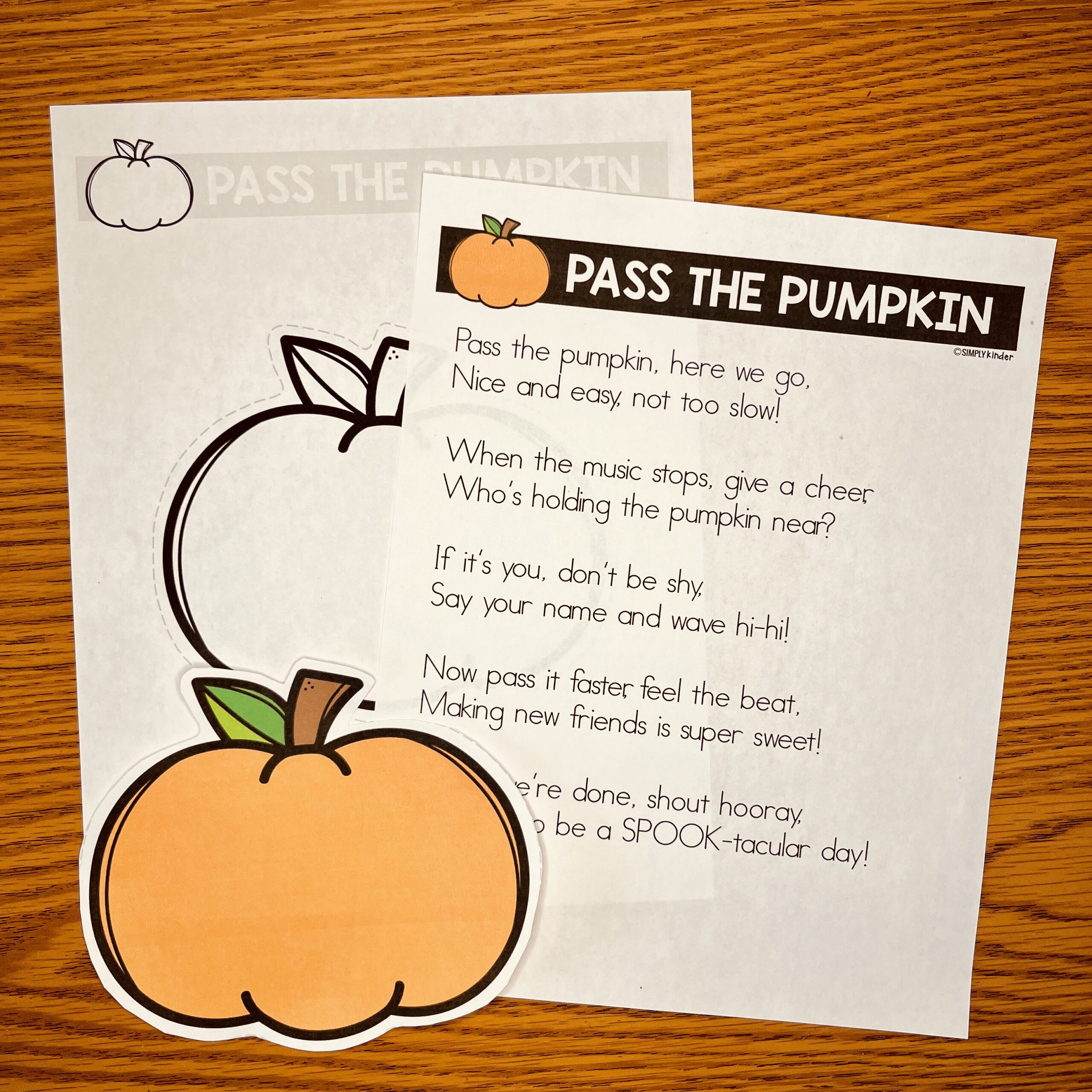 Free Pass The Pumpkin Poem - Simply Kinder + Printable Membership throughout Pass the Pumpkin Game Free Printable