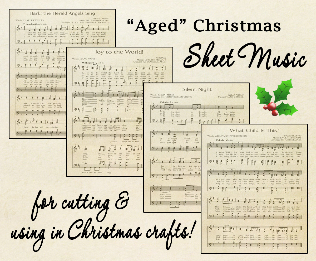 Free Printable “Aged” Music Sheets | Celebrating Holidays regarding Printable Vintage Christmas Music Sheets