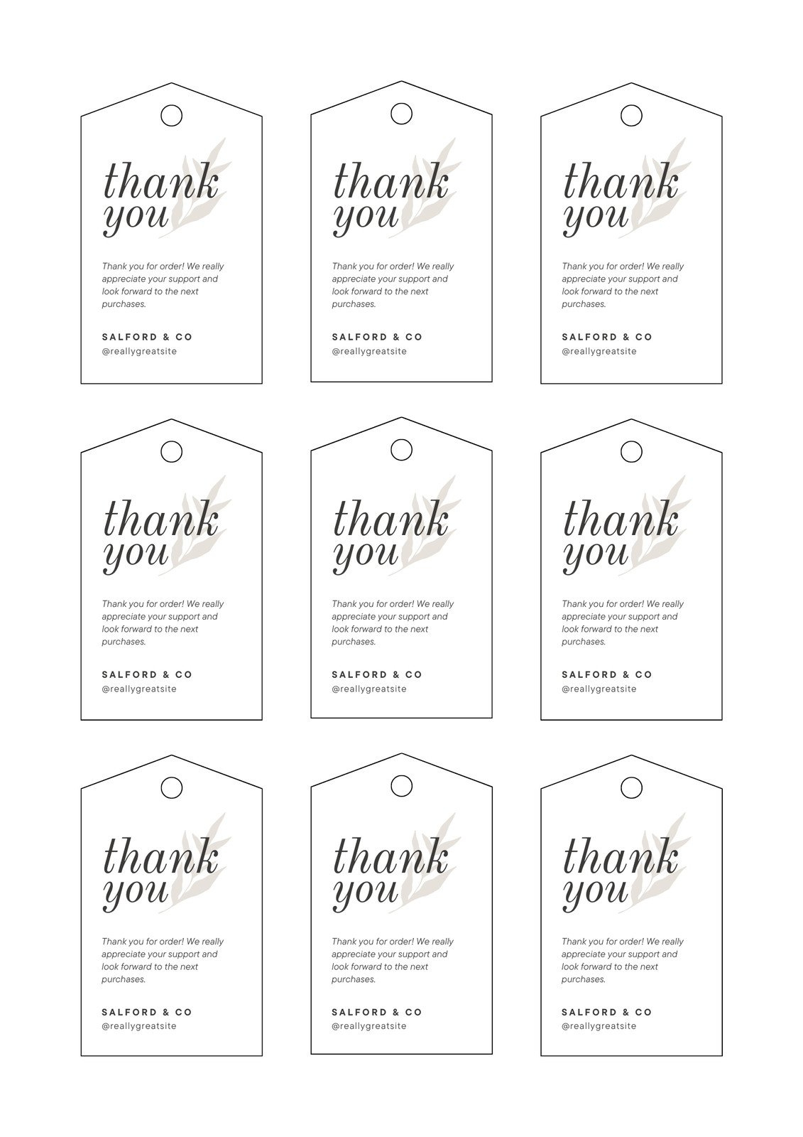 Free, Printable And Customizable Gift Tag Templates | Canva within Free Printable Thank You Labels
