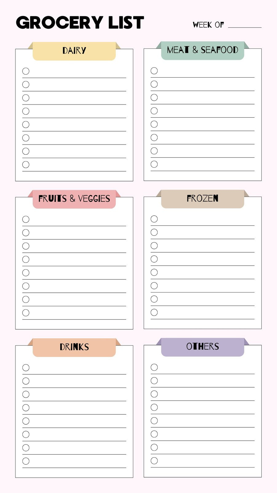 Free Printable And Customizable Grocery List Templates | Canva regarding Free Grocery List Template Printable