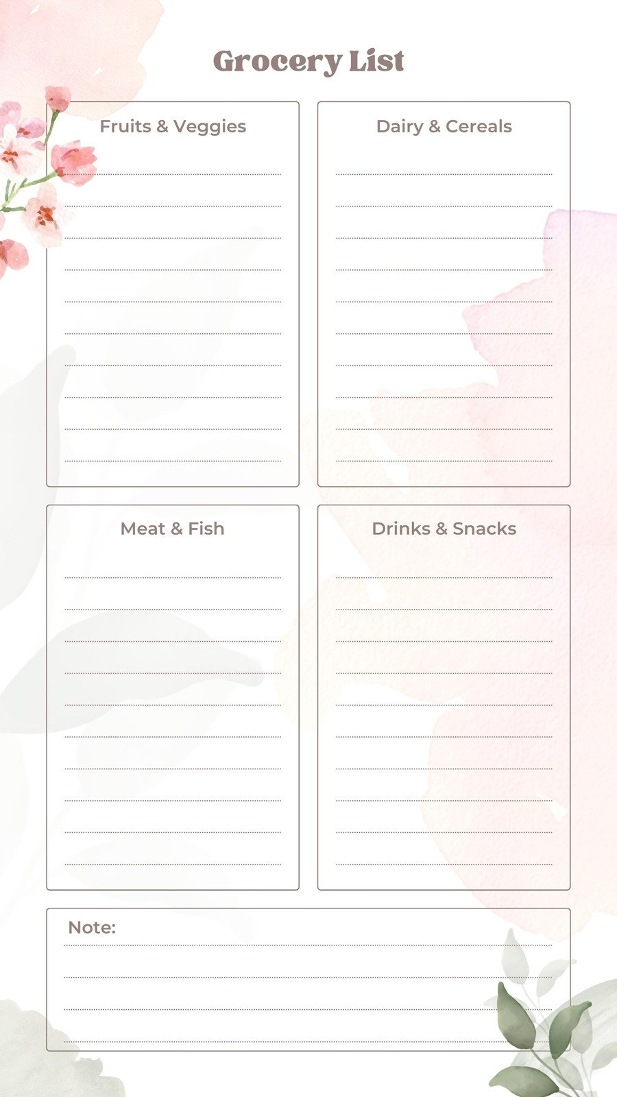 Free Printable And Customizable Grocery List Templates | Canva with regard to Free Grocery List Template Printable