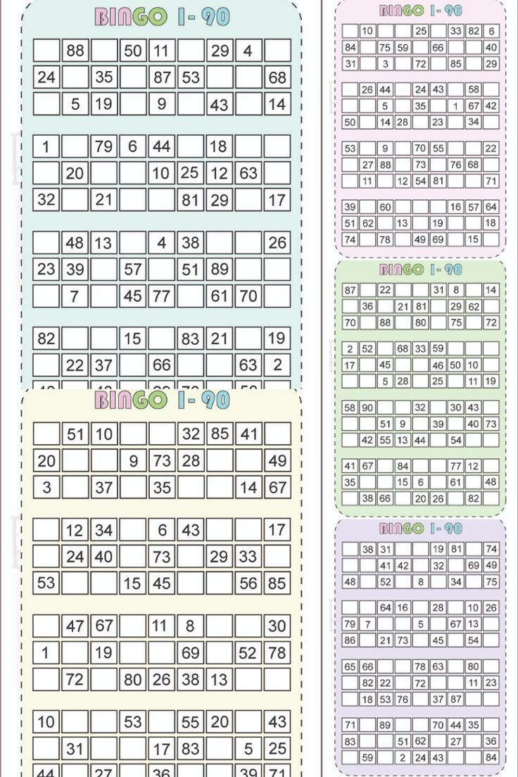 Free Printable Bingo Cards 1-90 [Pdf Included] inside Printable Bingo Cards 1 90