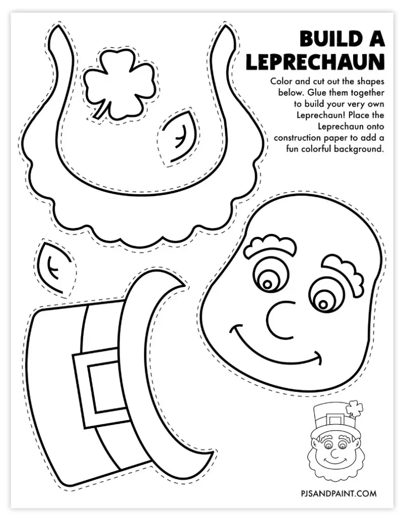 Free Printable Build A Leprechaun Craft - Pjs And Paint inside Template Build a Leprechaun Printable