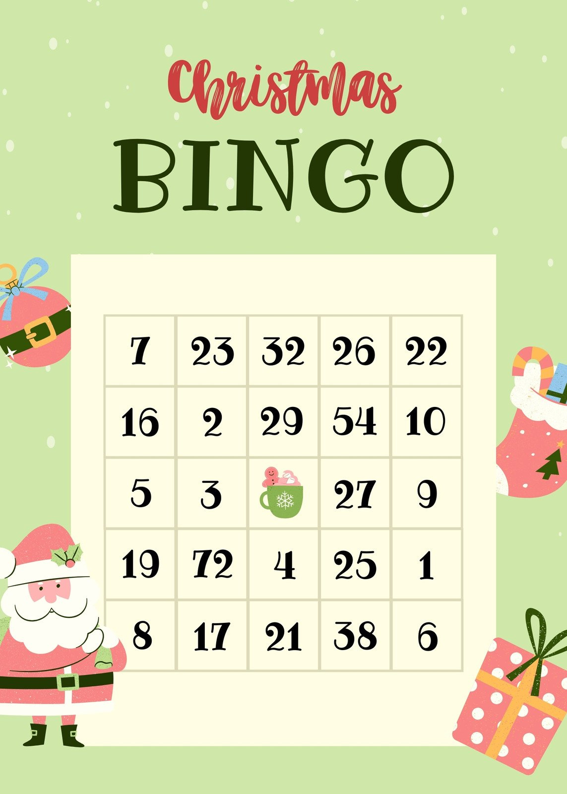 Free Printable Christmas Bingo Card Templates | Canva intended for Christmas Bingo Cards Printable Free