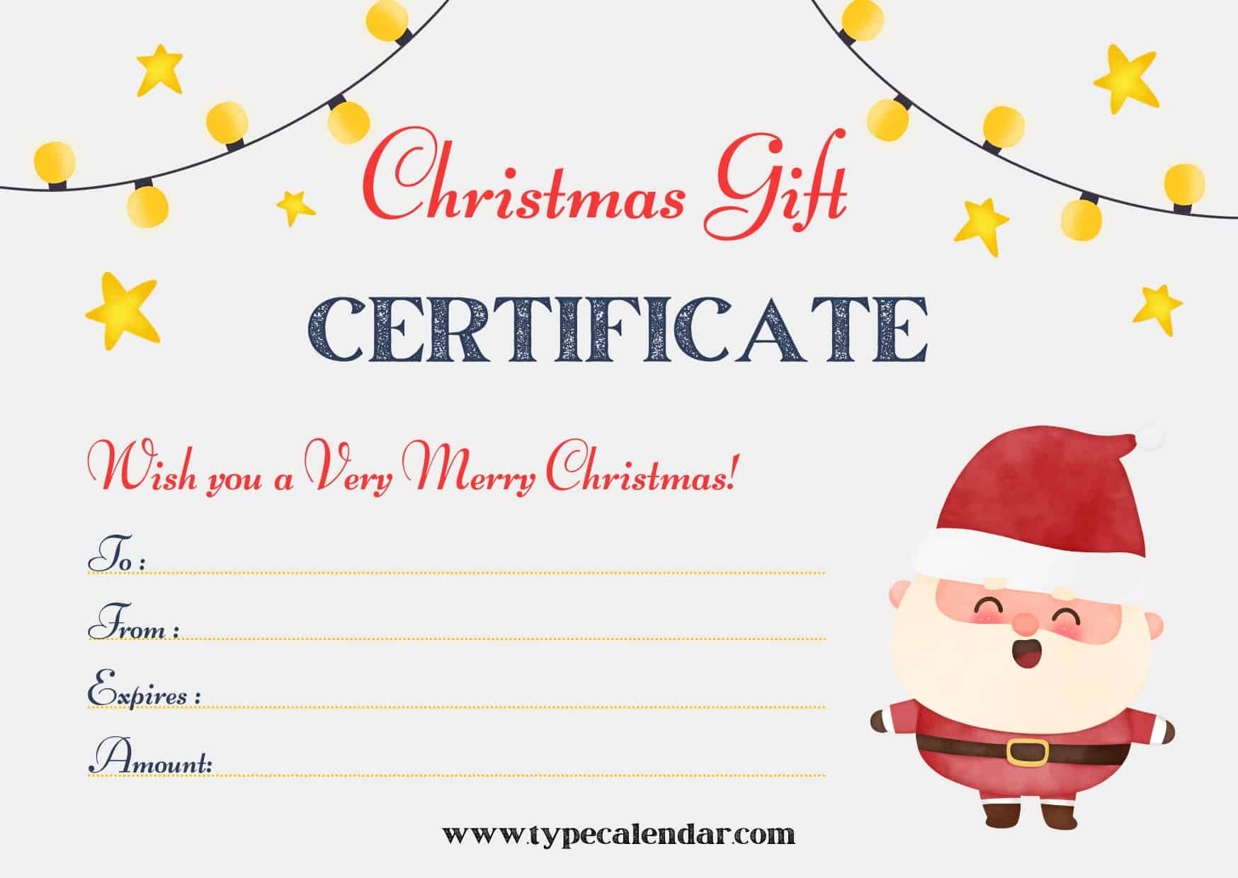 Free Printable Christmas Gift Certificate Templates [Pdf, Word] Blank regarding Free Printable Gift Certificates Templates Christmas