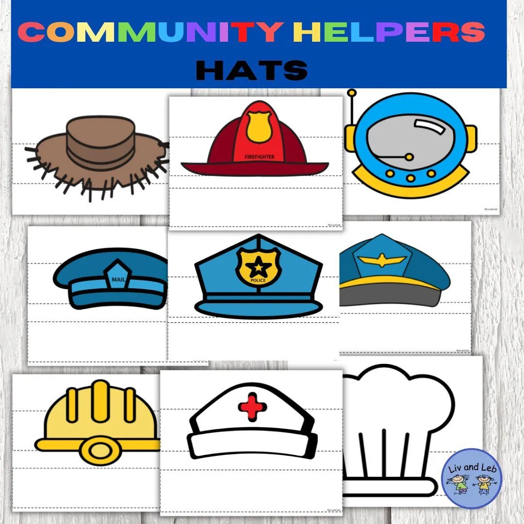 Free Printable Community Helper Hats - Printable Party Favors in Community Helpers Hats Free Printables