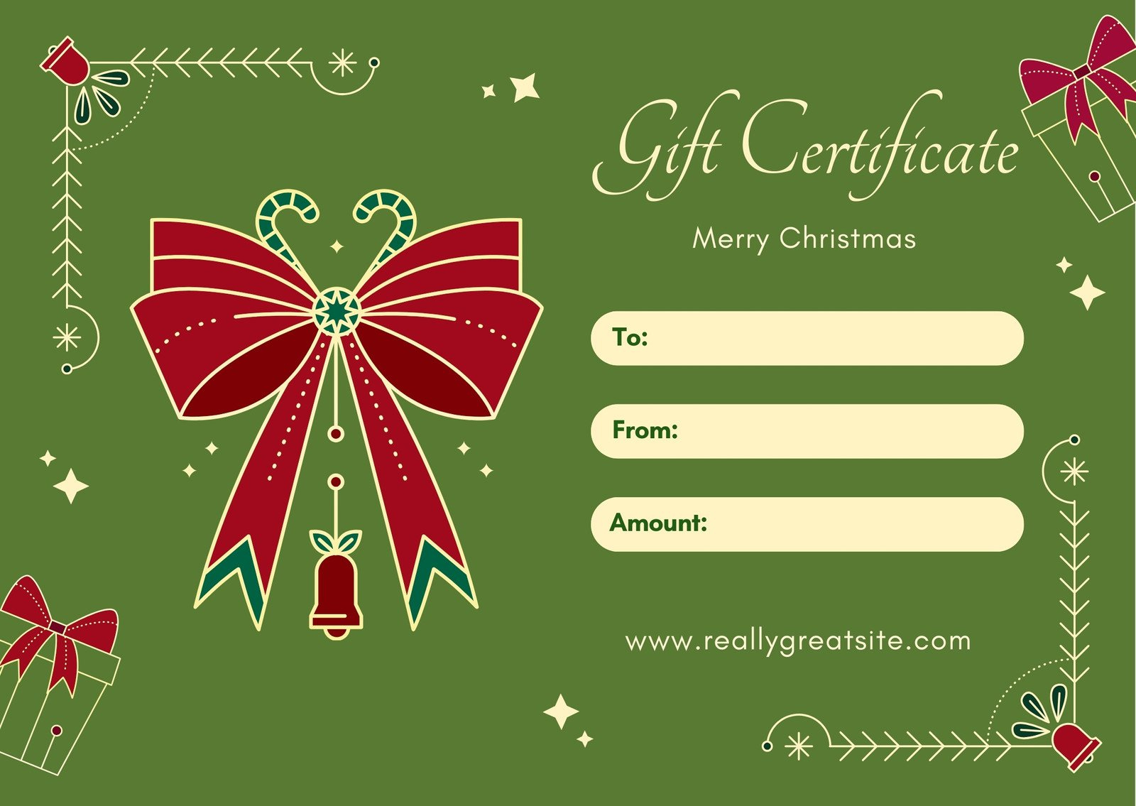 Free, Printable Custom Christmas Gift Certificate Templates | Canva for Free Printable Gift Certificates Templates Christmas