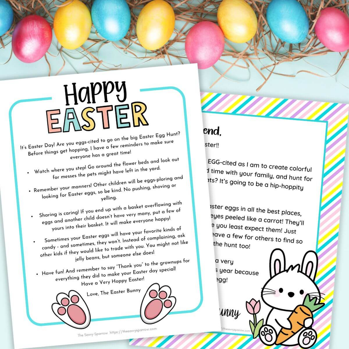 Free Printable Easter Bunny Letter - 4 Letter Templates For Kids! intended for Letter From the Easter Bunny Printable
