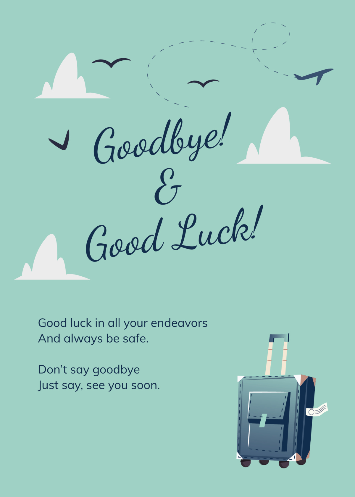 Free Printable Farewell Card Template To Edit Online pertaining to Goodbye Card For Coworker Printable