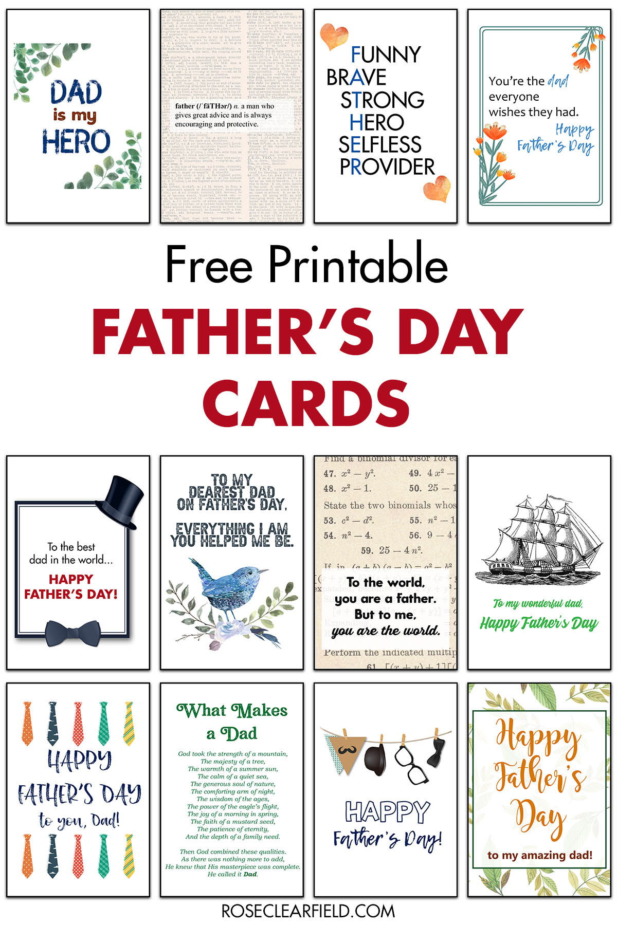 Free Printable Father'S Day Cards • Rose Clearfield within Free Printable Father Day Cards