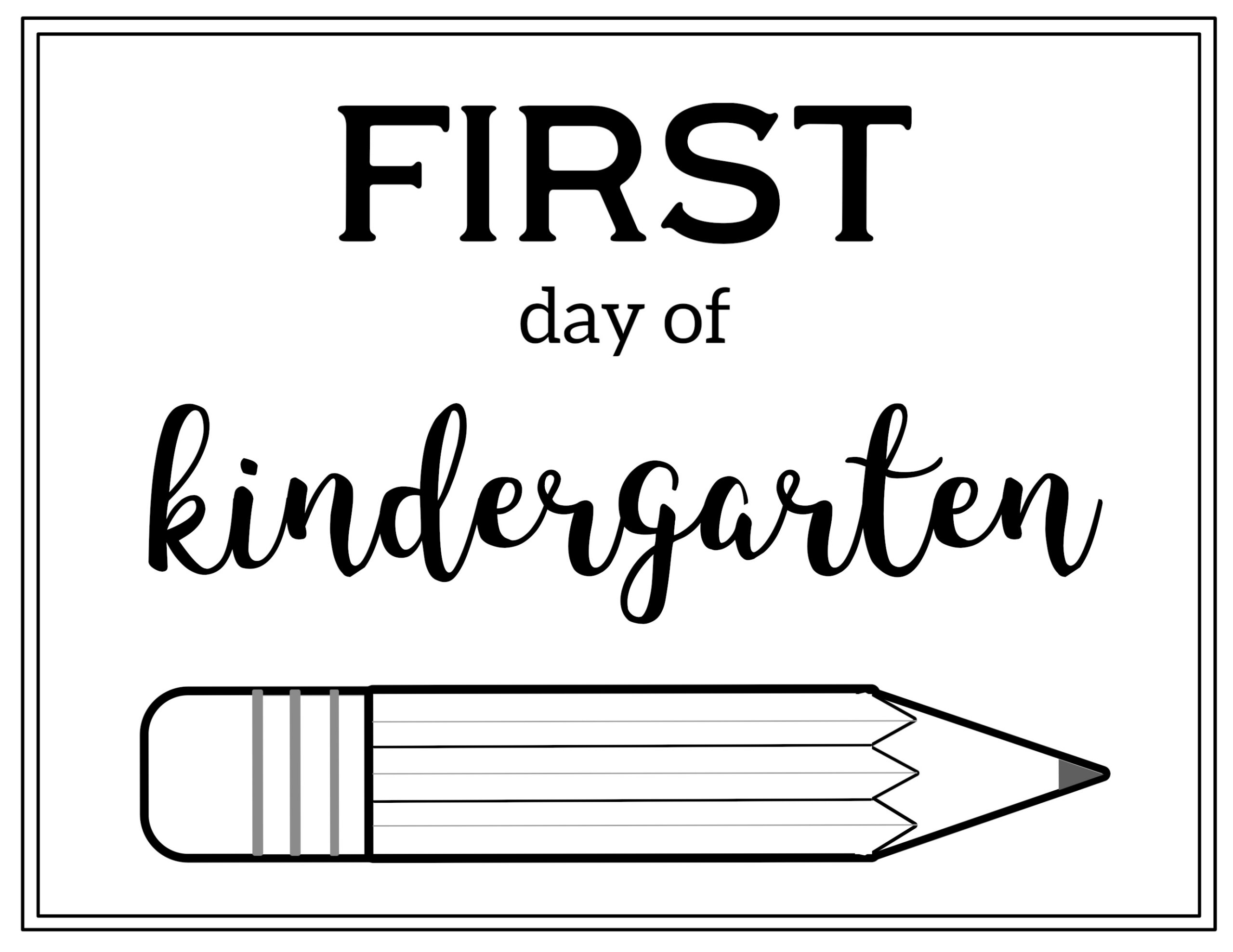 Free Printable First Day Of School Sign {Pencil} - Paper Trail Design inside Free Printable First Day Kindergarten Sign Printable