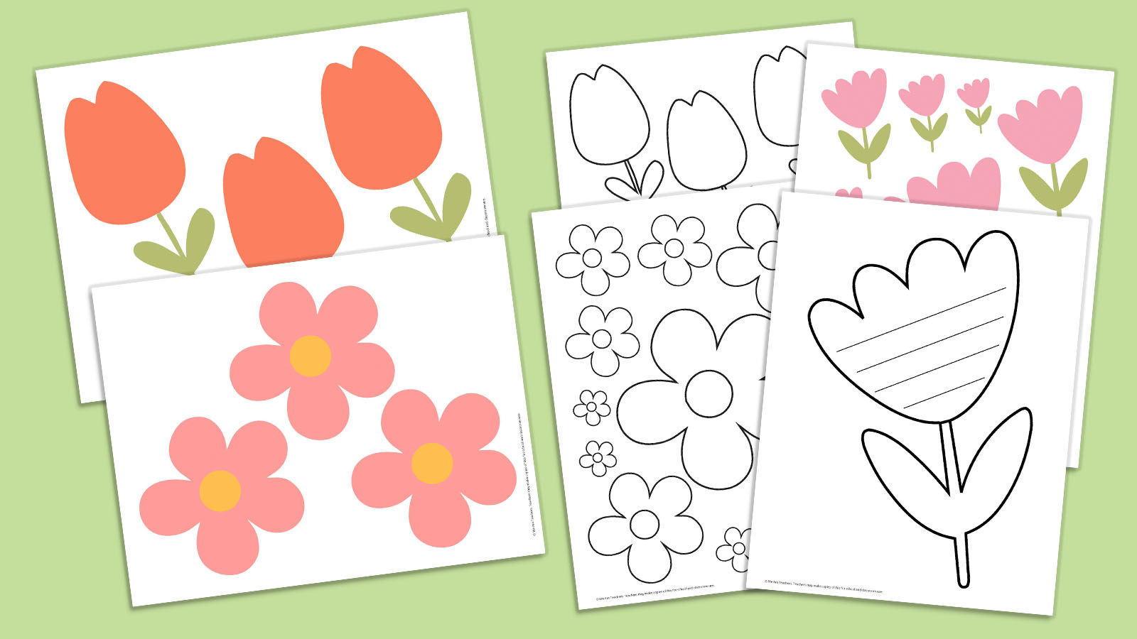 Free Printable Flower Template within Printable Flowers For Bulletin Board