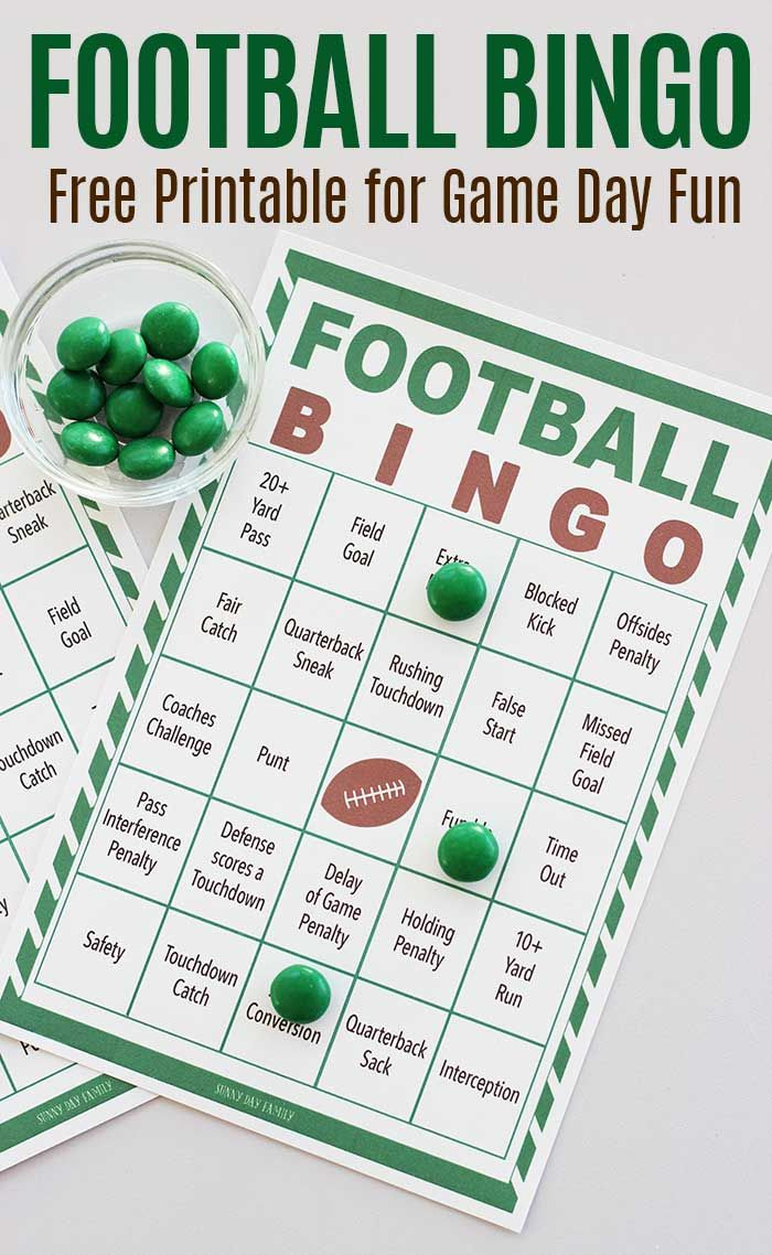 Free Printable Football Bingo For Game Day Fun pertaining to Free Printable Football Bingo Cards