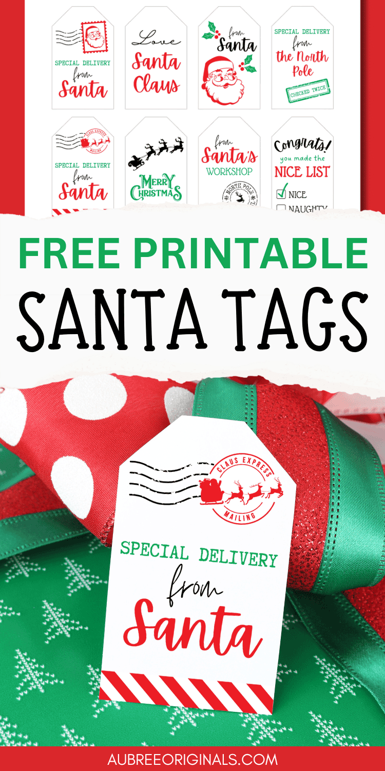 Free Printable "From Santa" Gift Tags For Christmas - Aubree Originals with Secret Santa Gift Tags Printable Free