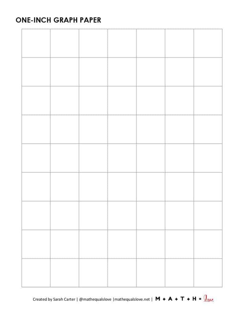 Free Printable Graph Paper (1 Inch Grid) Pdf Format for Printable 1 Inch Graph Paper