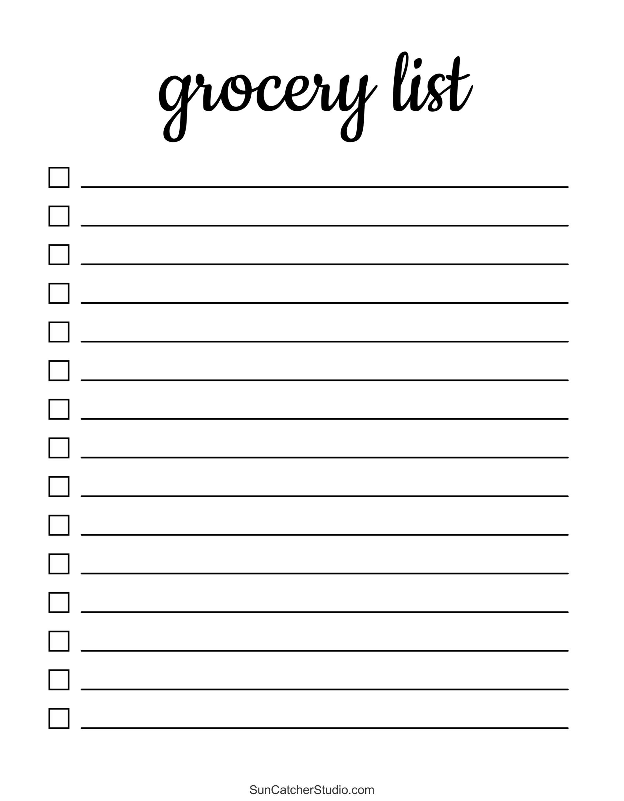 Free Printable Grocery List Templates (Pdf): Shopping Lists – Free within Free Grocery List Template Printable
