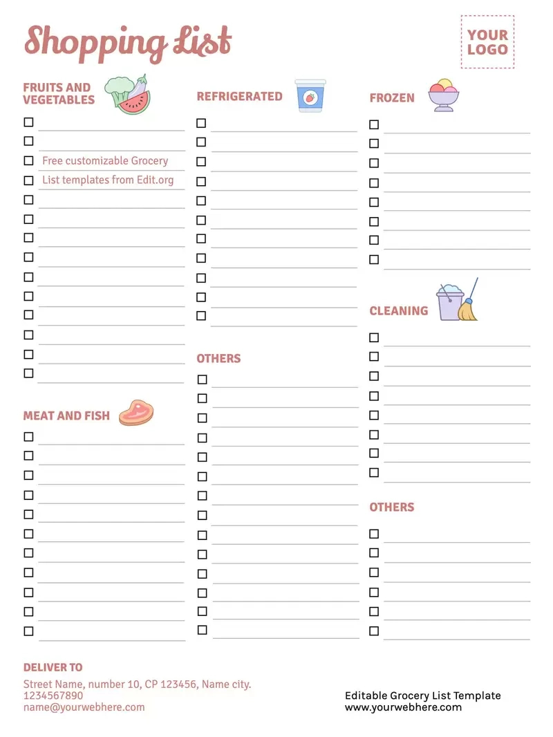 Free Printable Grocery List Templates throughout Free Grocery List Template Printable