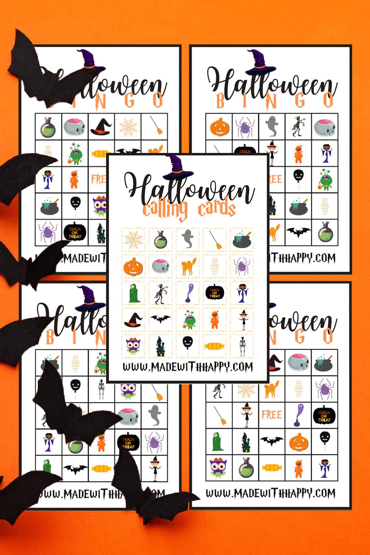Free Printable Halloween Bingo Cards And Calling Card intended for Free Printable Halloween Bingo Templates