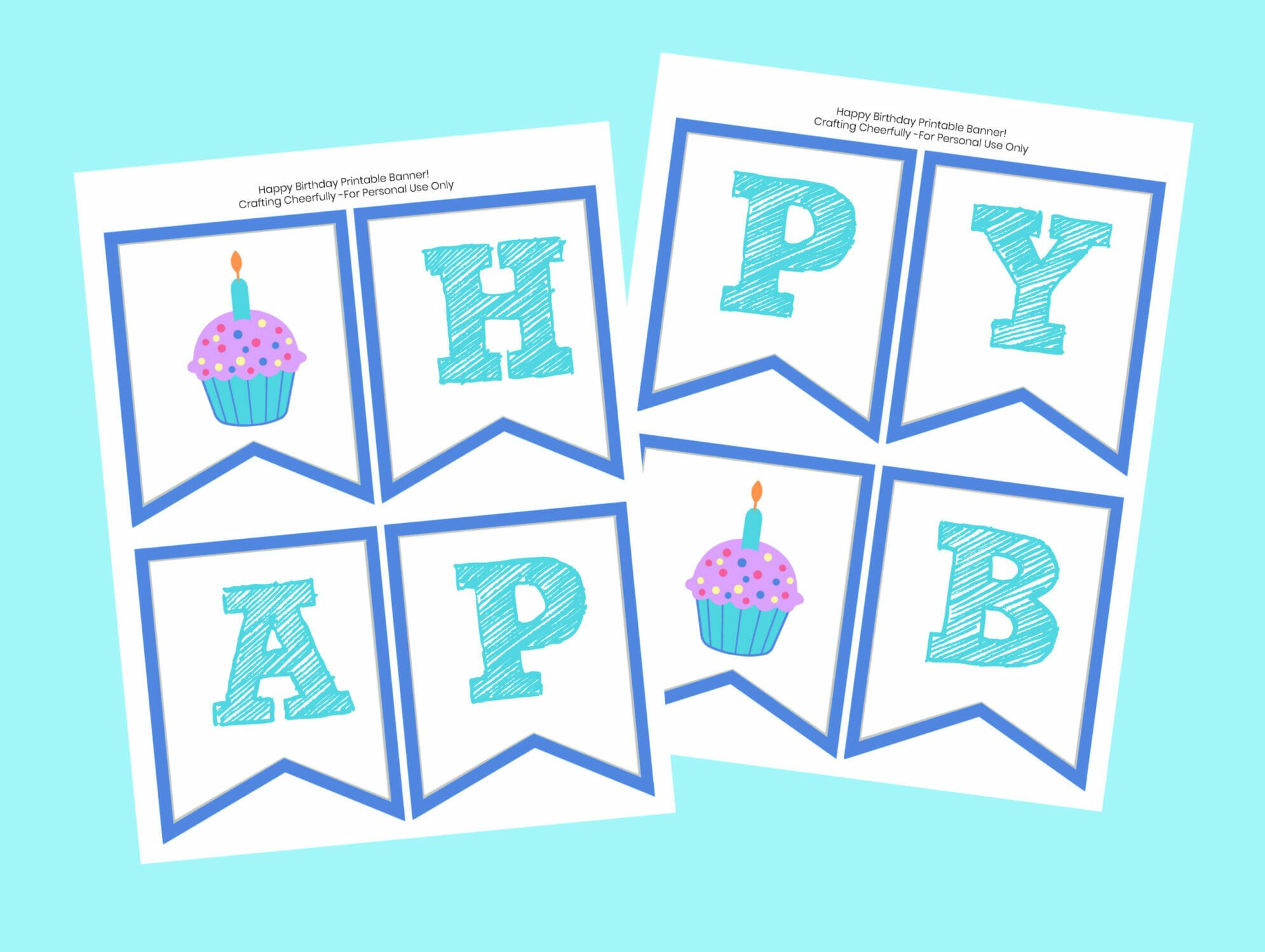 Free Printable Happy Birthday Banner! - Crafting Cheerfully within Free Printable Happy Birthday Banner