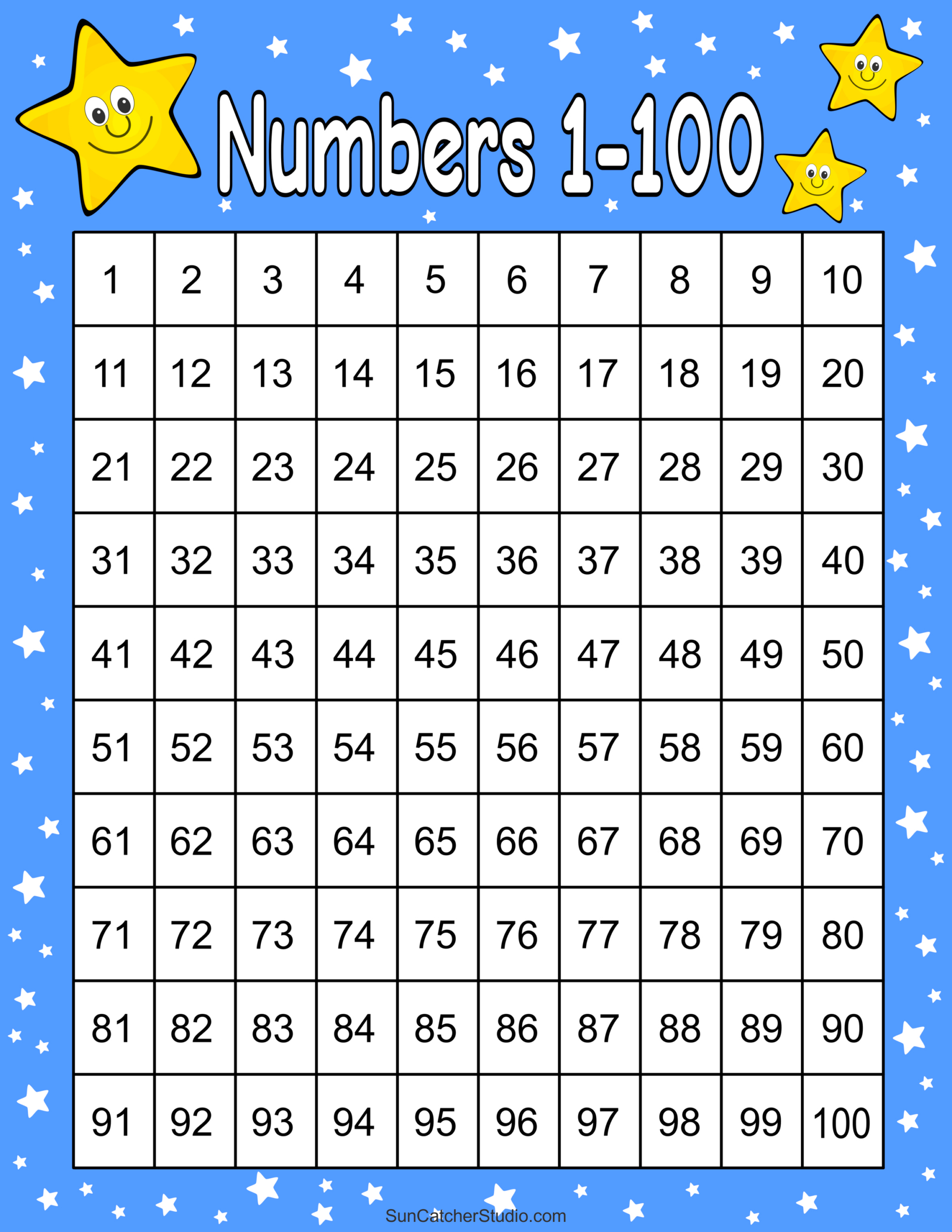 Free Printable Hundreds Charts (Numbers 1 To 100) – Free for 1 to 100 Chart Printable
