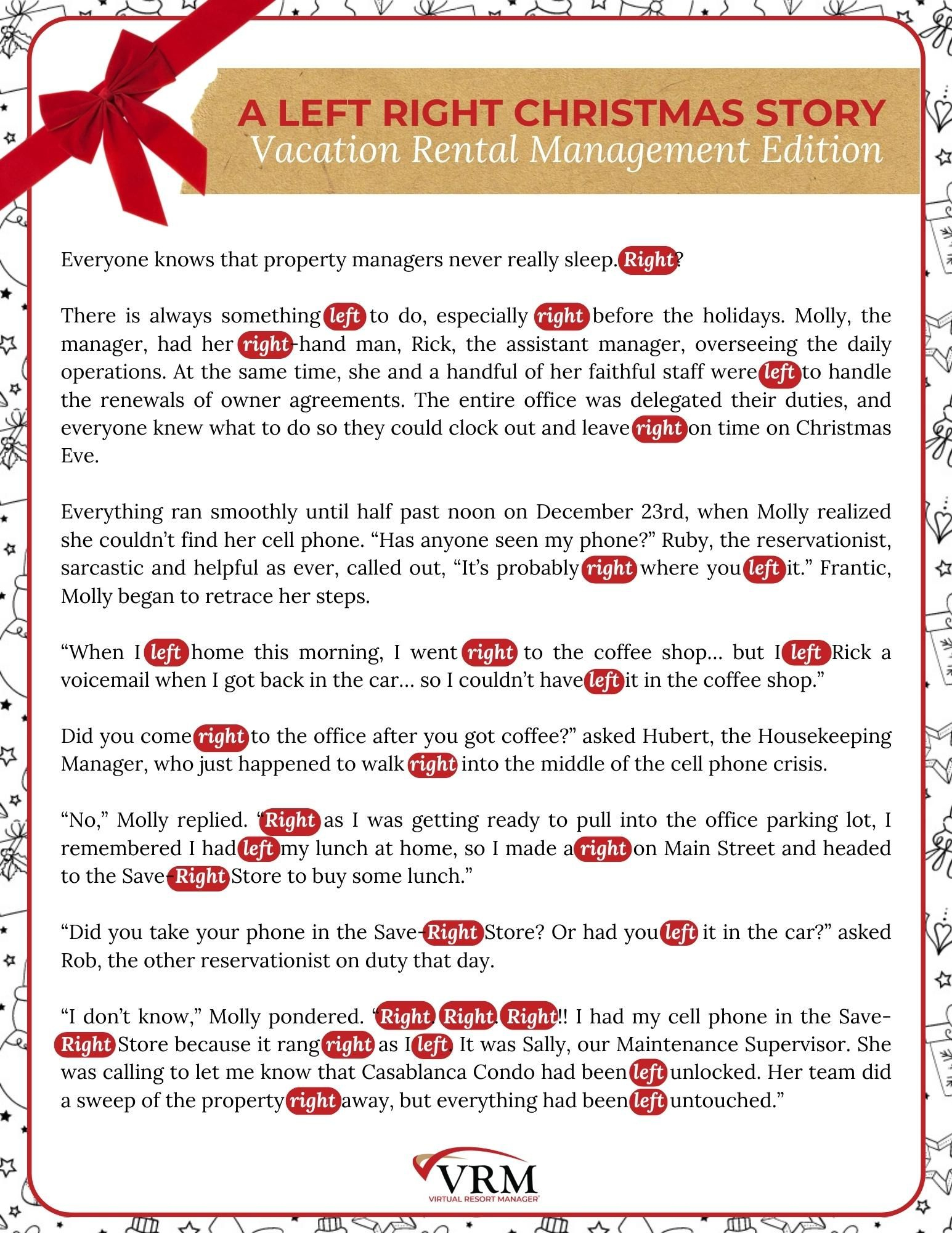 Free Printable Left Right Christmas Game, Vacation Rental for Left Right Story Game Free Printable
